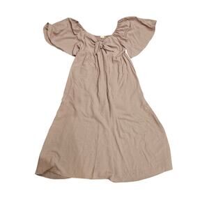 Ott maxi dress large mauve pink swissdot milkmaid cottage coastal romantic